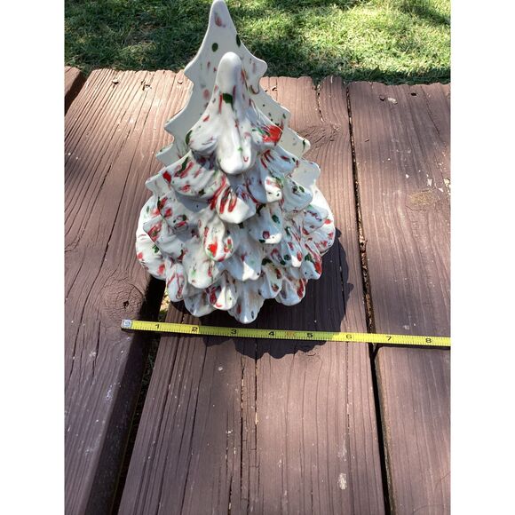 Vintage Ceramic Christmas Tree Napkin Holder Speckled‎ Holiday Decor - Picture 5 of 7